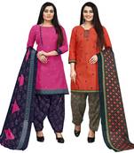 Magenta printed cotton salwar