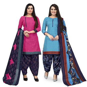 Magenta printed cotton salwar 1