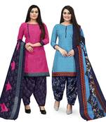 Magenta printed cotton salwar