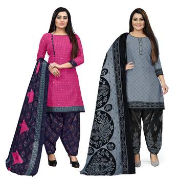 Magenta printed cotton salwar 1