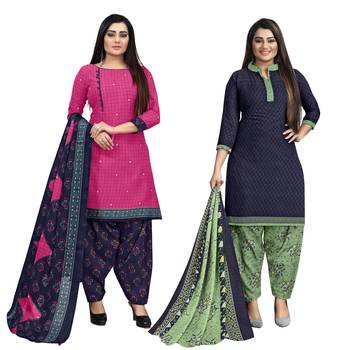 Magenta printed cotton salwar 1