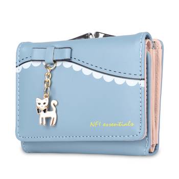 Nfi essentials Small Multi Fold Women's Wallets with Seprated pouches for Holding Credit Card, Cash & Coins (Blue) 1