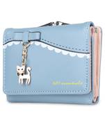 Nfi essentials Small Multi Fold Women's Wallets with Seprated pouches for Holding Credit Card, Cash & Coins (Blue)