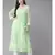 Ada Women Hand Embroidered Green Georgette Lucknow Chikankari Angarkha Kurta With Slip - A411260