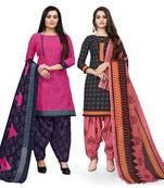 Magenta printed cotton salwar
