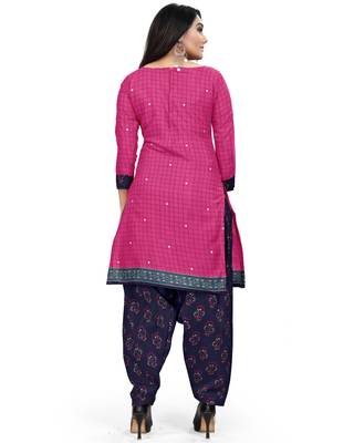 Magenta printed cotton salwar 7