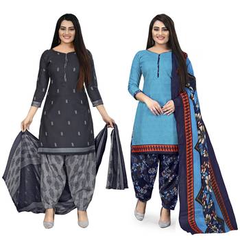 Blue printed cotton salwar 1