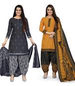 Blue printed cotton salwar