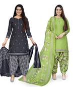 Blue printed cotton salwar