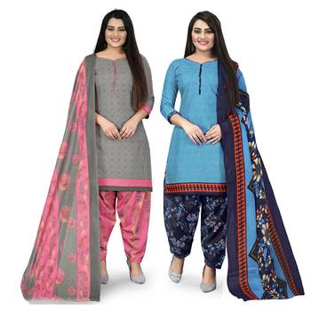 Grey printed cotton salwar 1