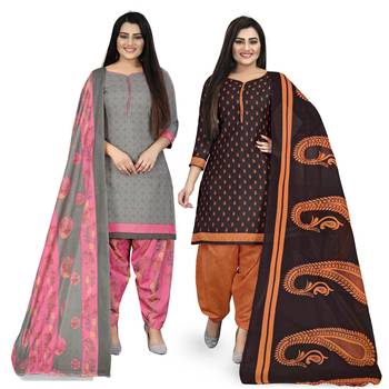 Grey printed cotton salwar 1