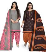 Grey printed cotton salwar