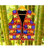 Blue embroidered cotton women-jackets