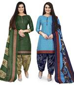 Green printed cotton salwar