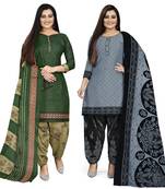 Green printed cotton salwar