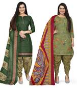 Green printed cotton salwar