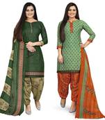 Green printed cotton salwar
