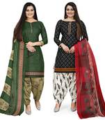 Green printed cotton salwar