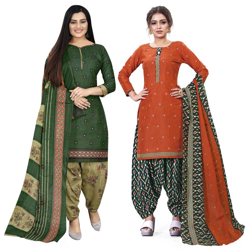 Green printed cotton salwar