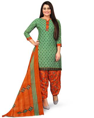 Green printed cotton salwar 8