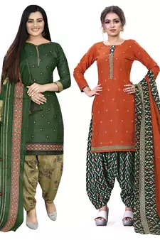 Green printed cotton salwar