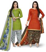 Green printed cotton salwar