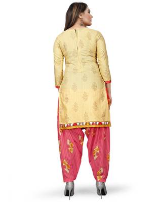 Beige printed cotton salwar 4