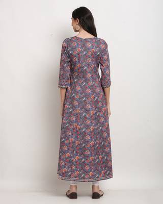 Purple printed cotton ethnic-kurtis 2