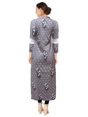 Grey printed cotton ethnic-kurtis 2