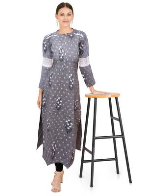 Grey printed cotton ethnic-kurtis 4