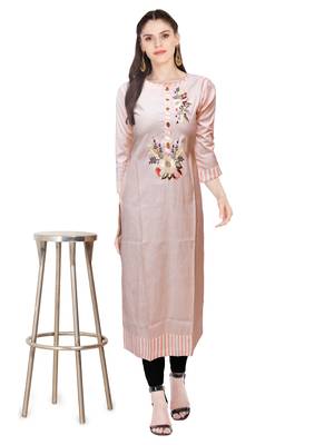 Peach embroidered cotton ethnic-kurtis 4