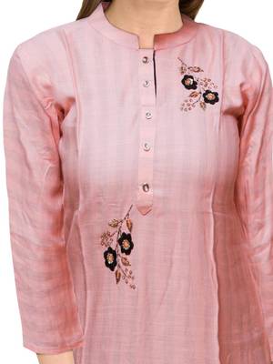 Peach embroidered rayon ethnic-kurtis 5