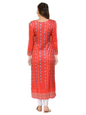 Red embroidered rayon ethnic-kurtis 2