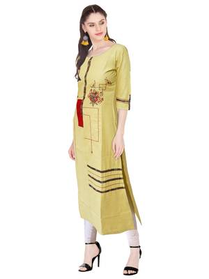 Green embroidered rayon ethnic-kurtis 3