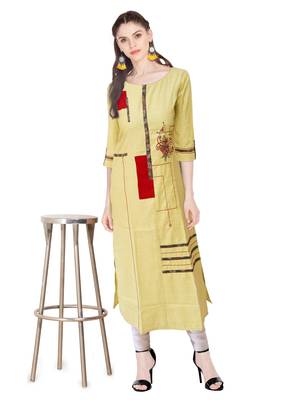 Green embroidered rayon ethnic-kurtis 4