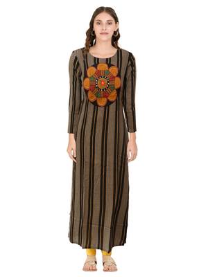 Black embroidered cotton ethnic-kurtis 1