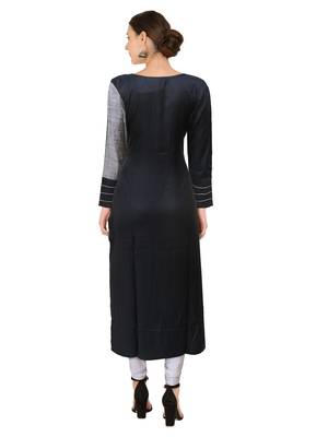 Black plain rayon ethnic-kurtis 2