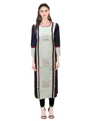 Green embroidered cotton ethnic-kurtis 1