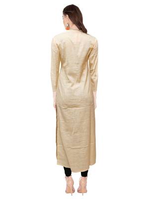 Yellow embroidered cotton ethnic-kurtis 2