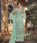 Rama faux georgette Embroidered Shtraight suit style plazzo suit 