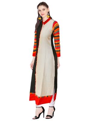 Multicolor plain rayon ethnic-kurtis 3