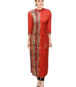 Multicolor printed rayon ethnic-kurtis