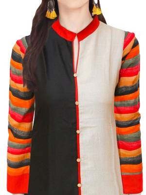 Multicolor plain rayon ethnic-kurtis 5