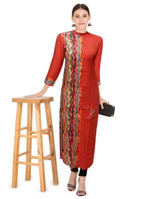 Multicolor printed rayon ethnic-kurtis 4
