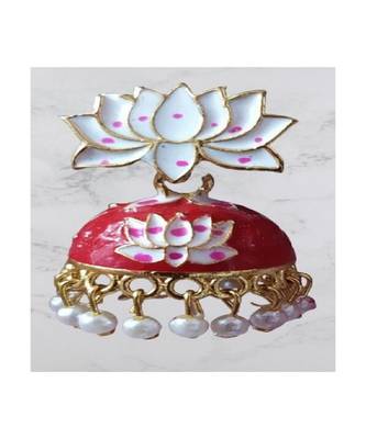 Red meenakari Brass Brass   pair of Earring 4
