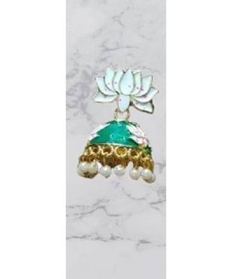 Green  meenakari Brass Brass   pair of Earring 2