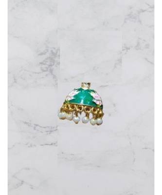 Green  meenakari Brass Brass   pair of Earring 4