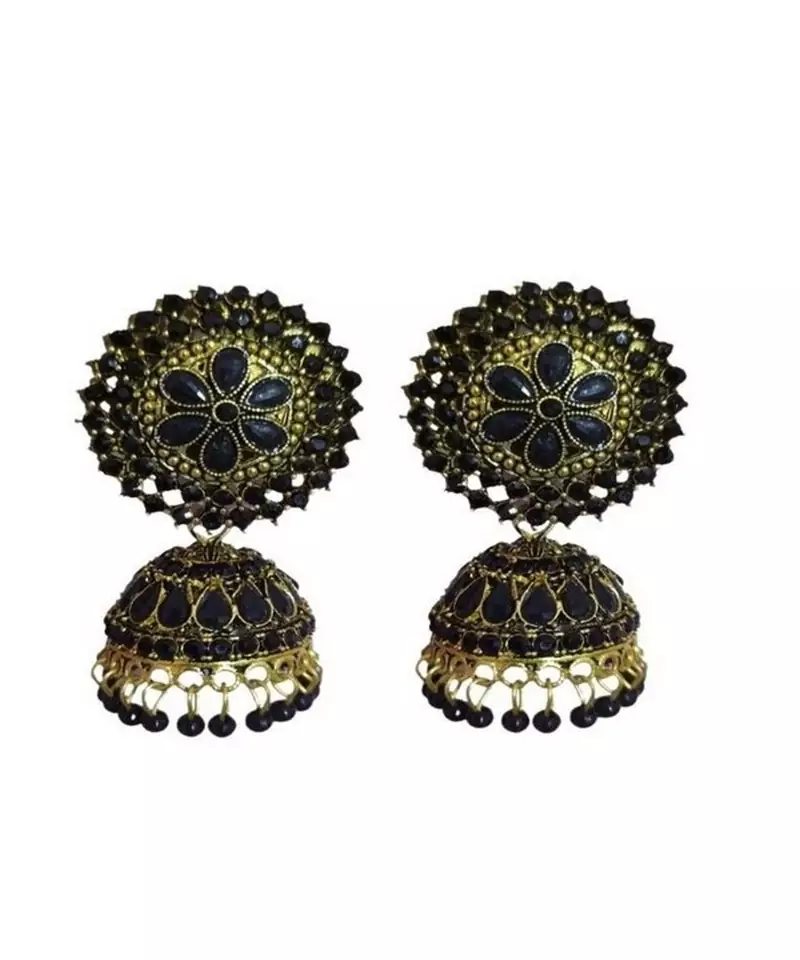Black gold plated Brass Alloy   pair of Earring