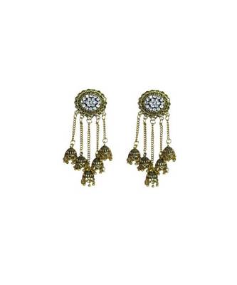 White  gold plated Brass Alloy   pair of Earring 1