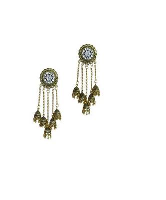 White  gold plated Brass Alloy   pair of Earring 2
